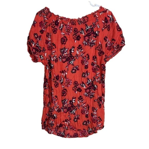 Faded Glory Since 1972 Women's Blouse Color Orange Print Size XL Sku 2448 - Picture 10 of 12